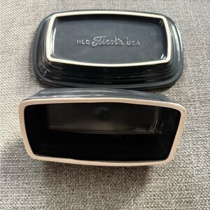 Discontinued fiesta ware slate grey butter dish